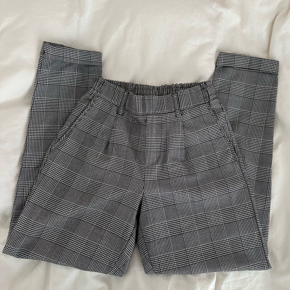bershka black and white trousers